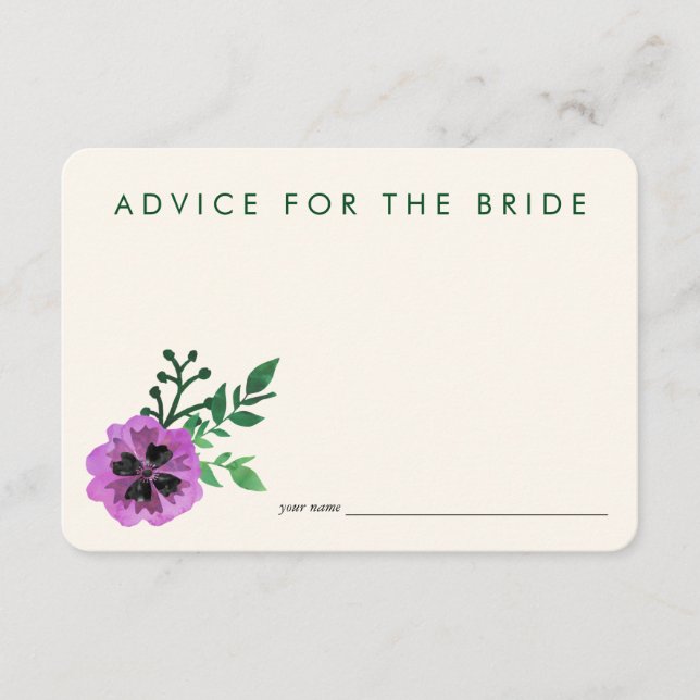 Conseils pour les cartes de mariée | Purple Pansy (Devant)