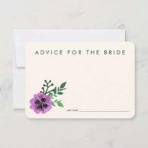 Conseils pour les cartes de mariée Purple Pansy