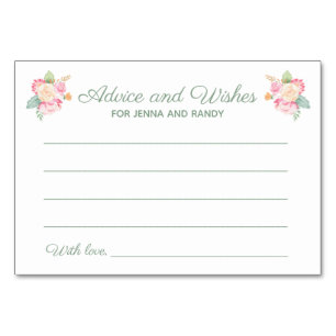 Conseils Voeux Floral Aquarelle Cartes de Mariage