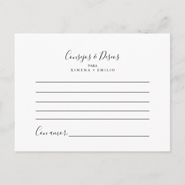 Consejos y Deseos - Carte de conseil Mariage (Devant)