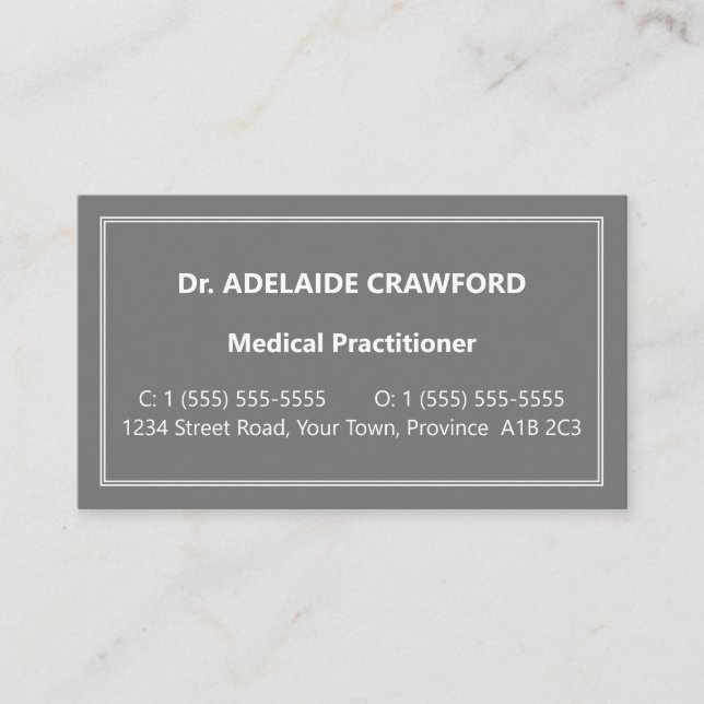 Conservateur, Carte de visite neutre (Devant)