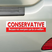 CONSERVATIVE Bumper Sticker (On Car)
