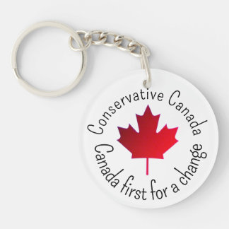 Conservative Canada. Canada first for a change. Keychain