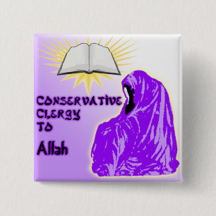 Conservative Clergy to Allah Party Logo 2 Inch Square Button