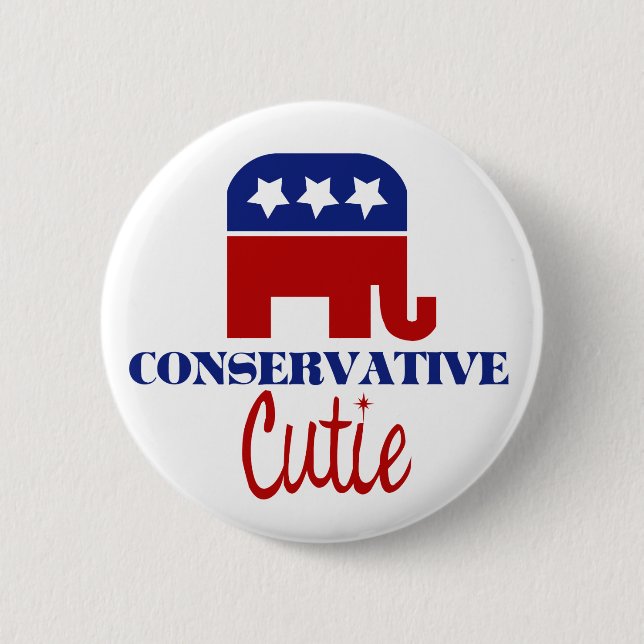 Conservative Cutie 2 Inch Round Button (Front)