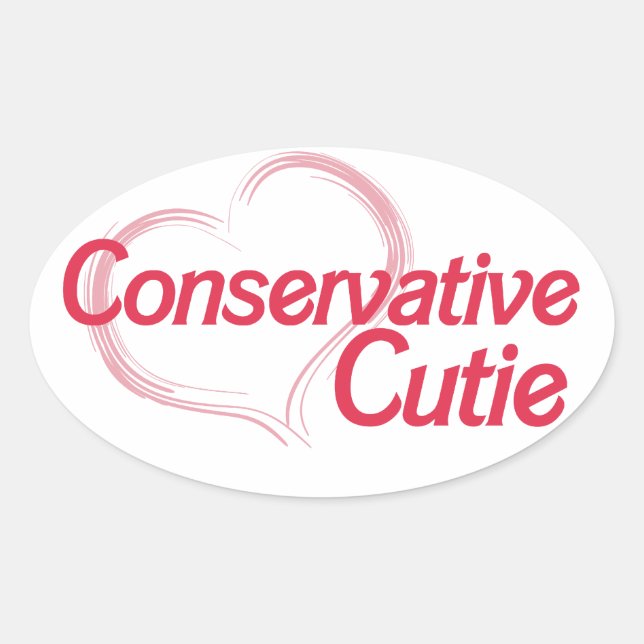 Conservative Cutie Oval Sticker (Front)