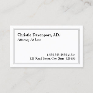 Conservative, Dapper Attorney Business Card