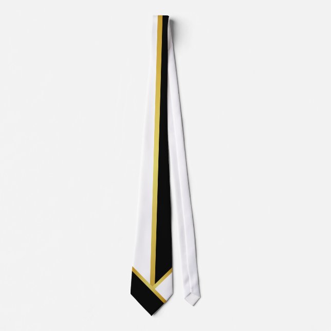 Conservative Gold Black White Tie (Front)