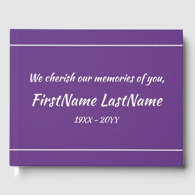 Conservative, Minimalist Sympathy Guestbook (Front)