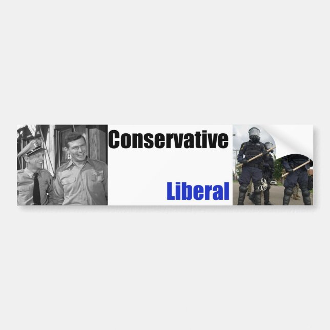 Conservative or liberal bumper sticker (Front)