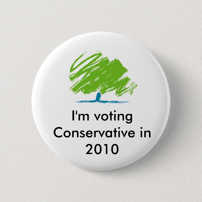 conservative_party_logo, I'm voting Conservativ... 2 Inch Round Button (Front)