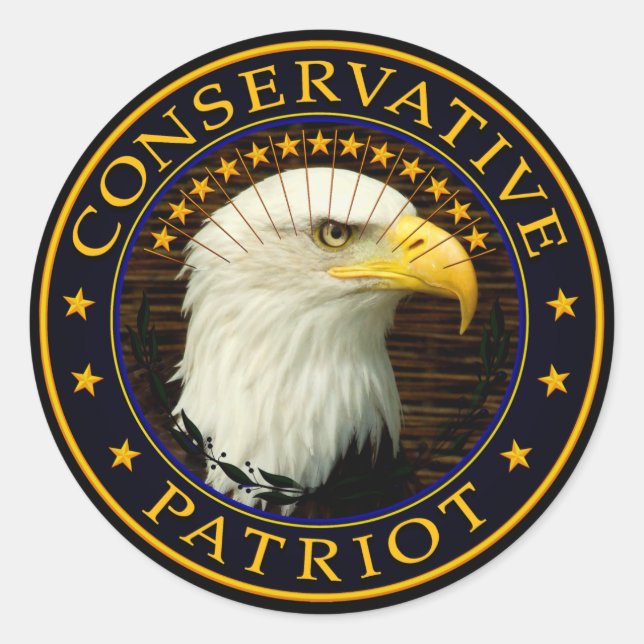 Conservative Patriot Classic Round Sticker (Front)