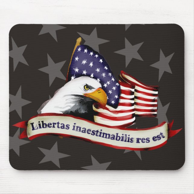 conservative patriotic liberty eagle flag latin mouse pad (Front)