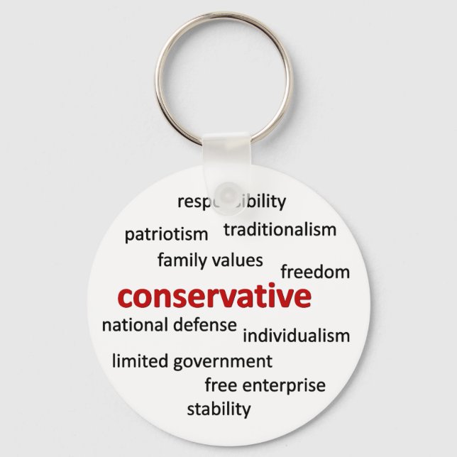 Conservative philosophy and values keychain (Front)