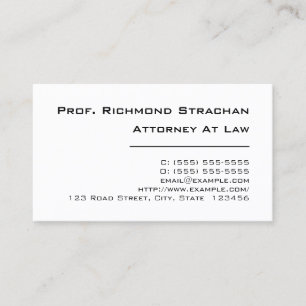 Conservative, Plain & Dapper Business Card