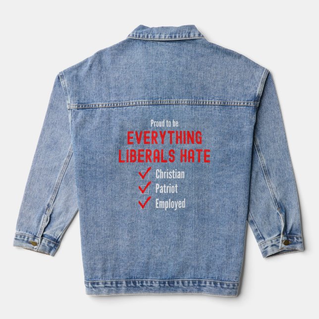 Conservative Republican 3  Denim Jacket (Back)