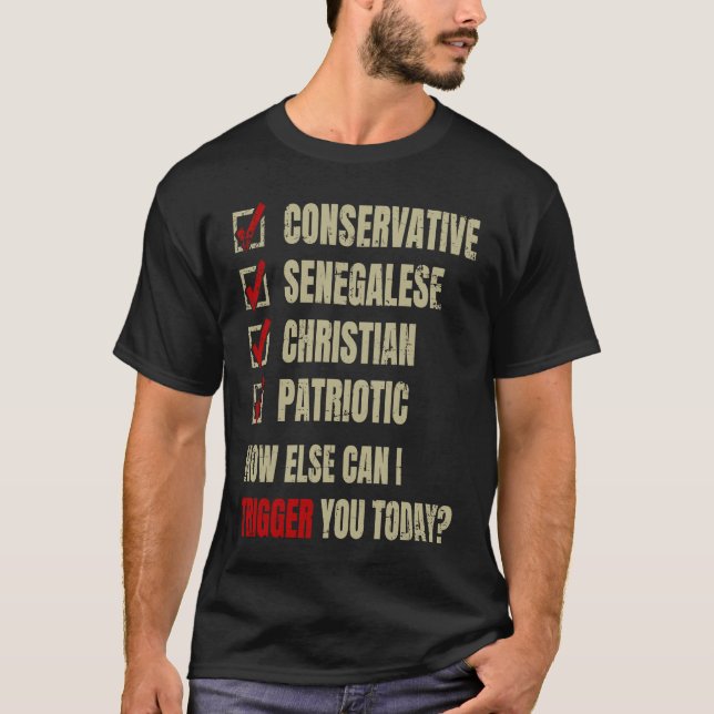 Conservative Senegalese Christian Patriotic T-Shirt (Front)