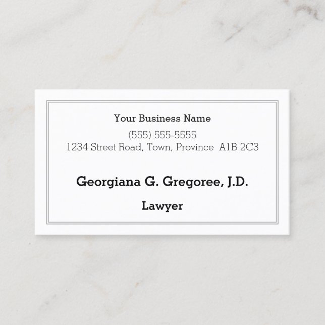 Conservative, Simple, and Plain Business Card (Front)