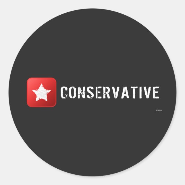 Conservative Star Classic Round Sticker (Front)