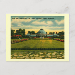 Conservatory, Belle Isle, Detroit Vintage Postcard