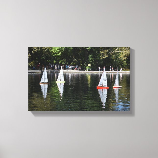 Conservatory Water Central Park Boat Pond New York Canvas Print (Front)