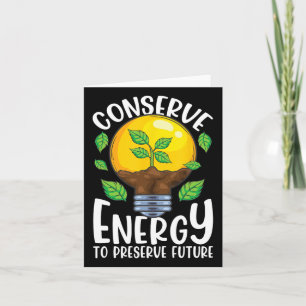 Conserve Energy Lightbulb Tree Green Environment Card