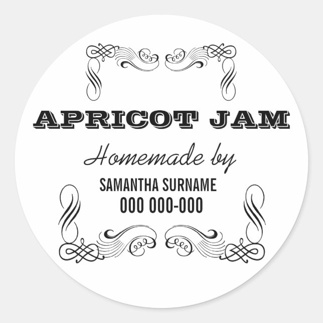 Conserve maison stickers jam jar ROUND (Devant)