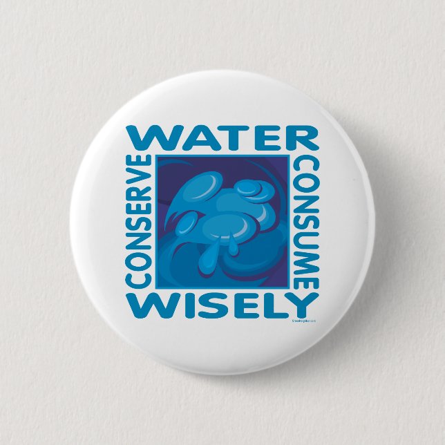 Conserve Water 2 Inch Round Button (Front)
