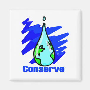 Conserve Water Earth water drop Magnet
