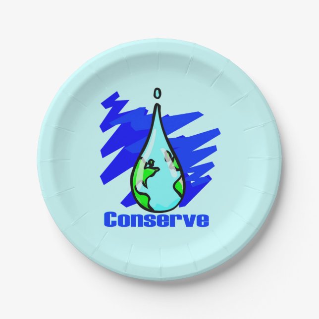 Conserve Water Paper Plate (Front)