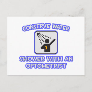 Conserve Water .. Shower With an Optometrist Postcard