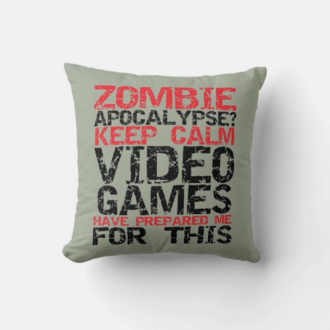 Conserver Calme Zombie Apocalypse Coussin pour Gee (Recto)