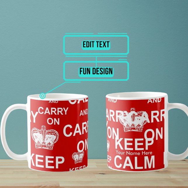 Conserver le calme et continuer sur la Mug (Drink your hot beverage each morning with this reminder to keep it a stress-free day. )