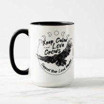 Conserver le calme et l'amour Crows mug