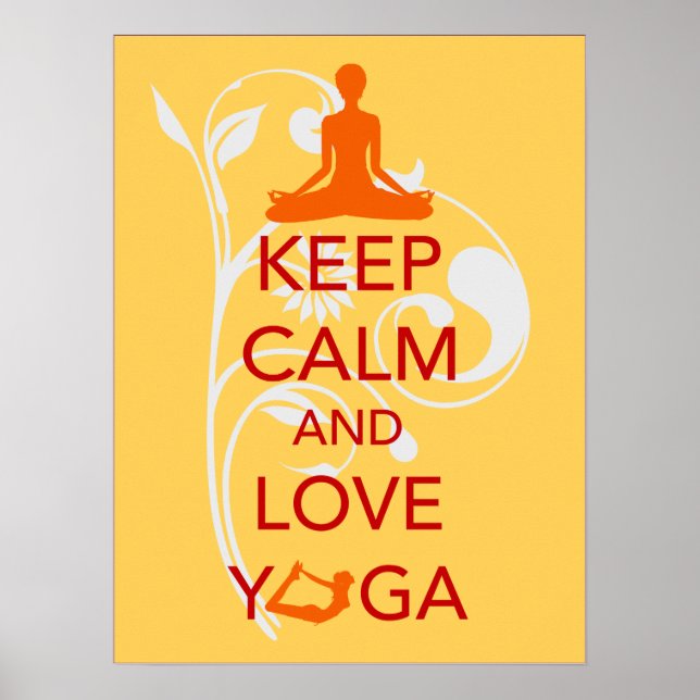Conserver le calme et l'amour Yoga affiche unique  (Devant)
