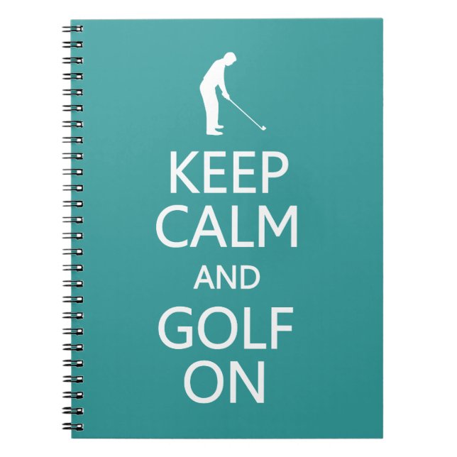 Conserver le calme et le golf sur un carnet couleu (Devant)