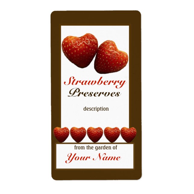 Conserves de fraises Confiture Étiquette 1 (Devant)