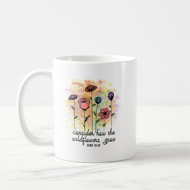 Consider How the Wildflowers Grow Christian  Mug (Left)