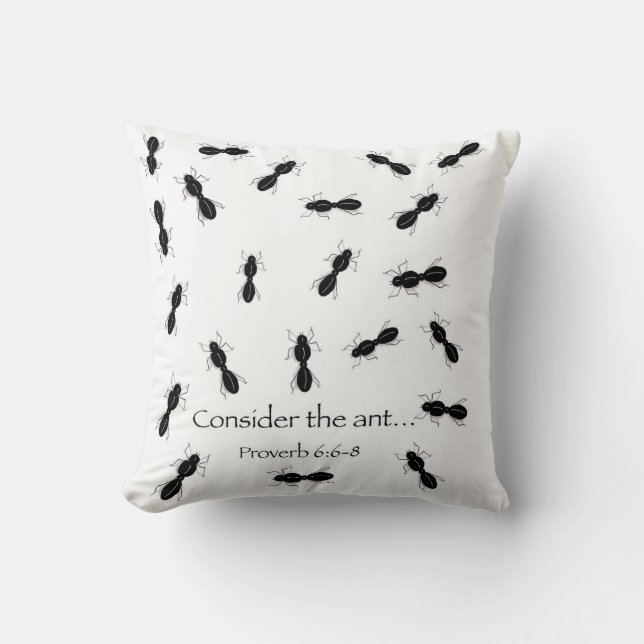 Consider the ant throw pillow (Front)