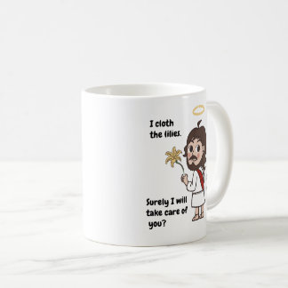 Consider the lilies bible verse cartoon mug