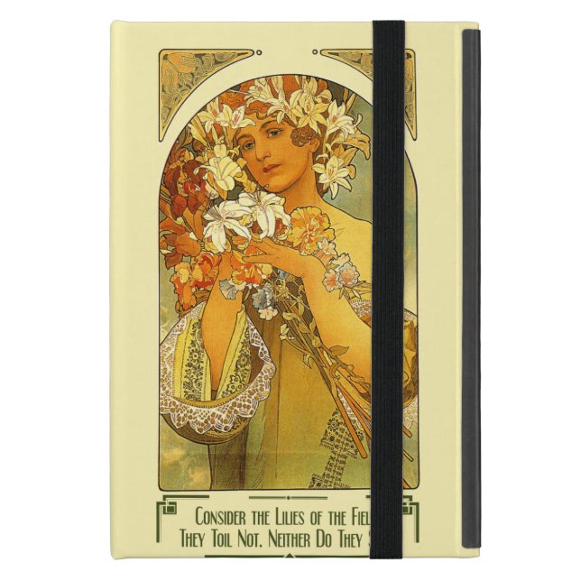 Consider the Lilies of the Field Alphonse Mucha Cover For iPad Mini (Front Closed)