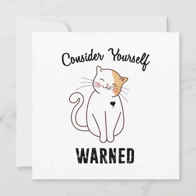 Consider Yourself Warned Evil Cat Card (Front)