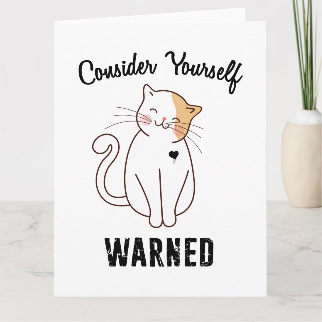 Consider Yourself Warned Evil Cat Card (Front)