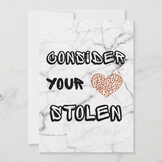 CONSIDÉREZ VOTRE CARRÉ VOLÉ Carte Saint-Valentin (Devant)