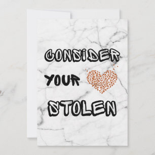 CONSIDÉREZ VOTRE CARRÉ VOLÉ Carte Saint-Valentin
