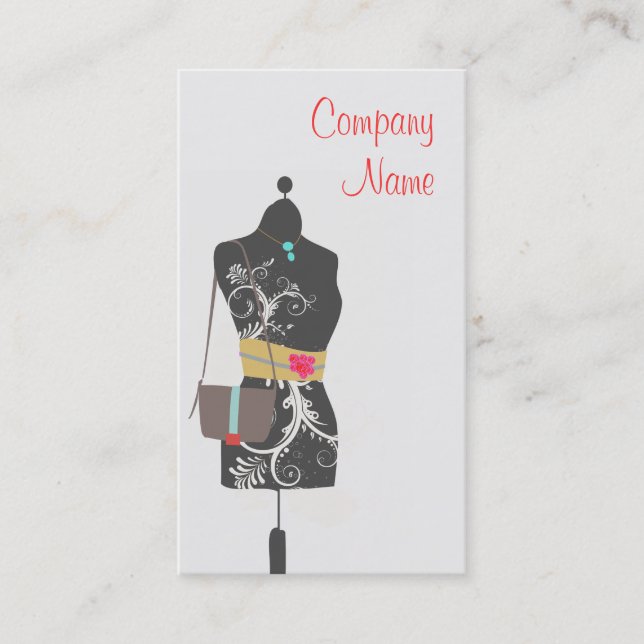 Consignment Fashion Accessory Boutique Business Card (Front)