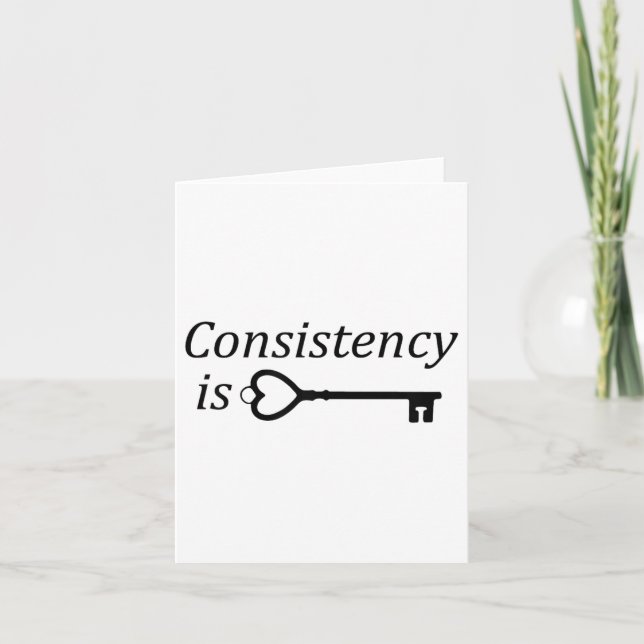 Consistency Is Key Motivational Gift  Card (Front)
