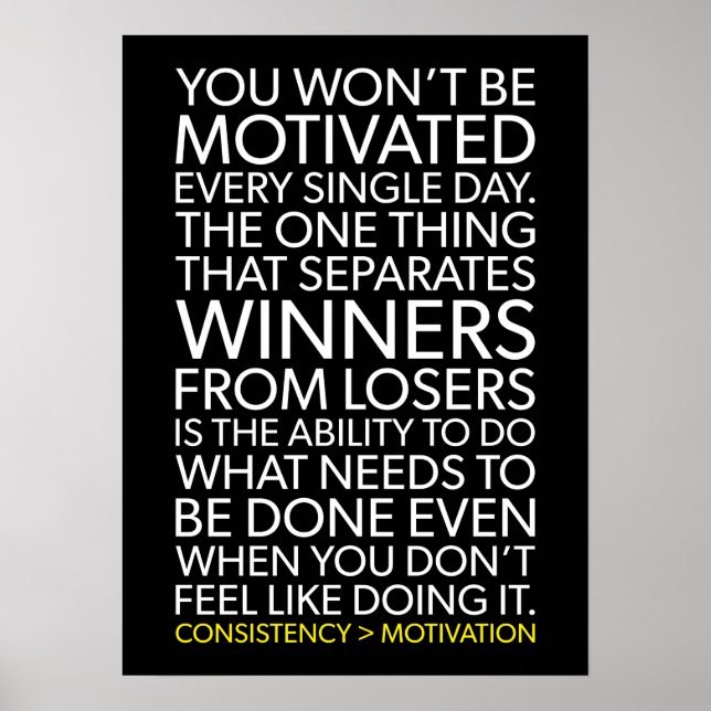 Consistency vs Motivation Poster (Front)