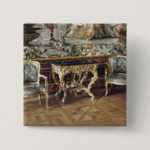 Console table and two armchairs, 1745 2 inch square button