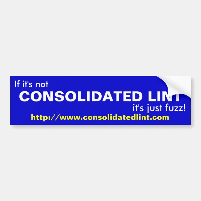 CONSOLIDATED LINT BUMPER STICKER (Front)
